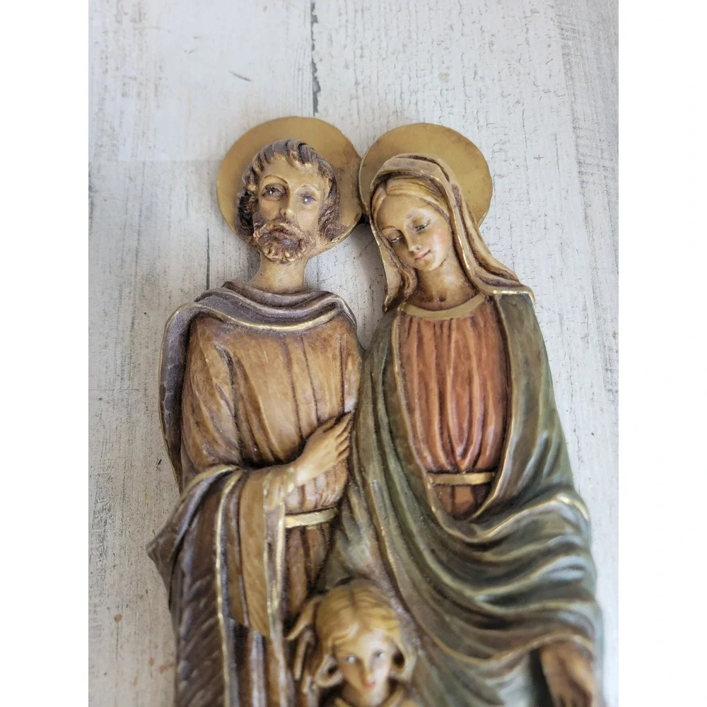 Vintage Italian holy family Mary Joseph Jesus hanging wall‎ decor religious